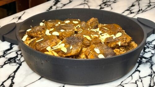 תבשיל בשר שריר ואורז בסמטי עשיר טעמים